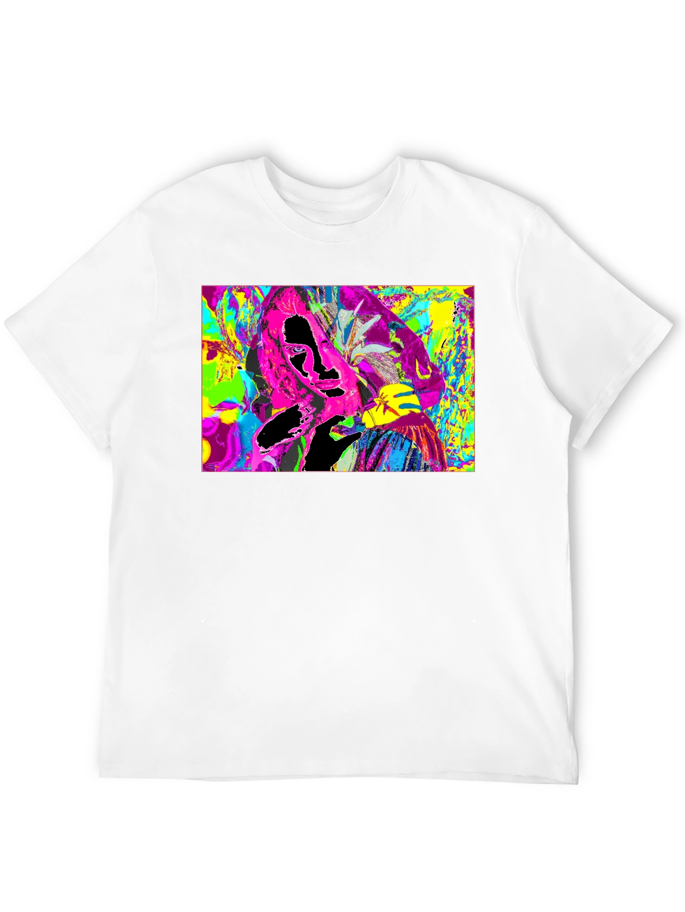 Vivid Abstract Graphic Print Crewneck T-Shirt
