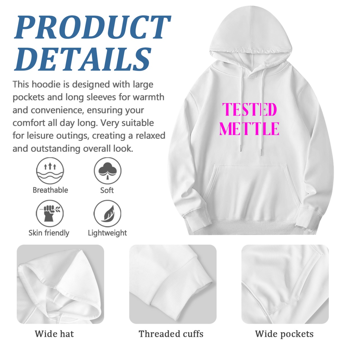 Stylish Pullover Hoodie - Tested Mettle