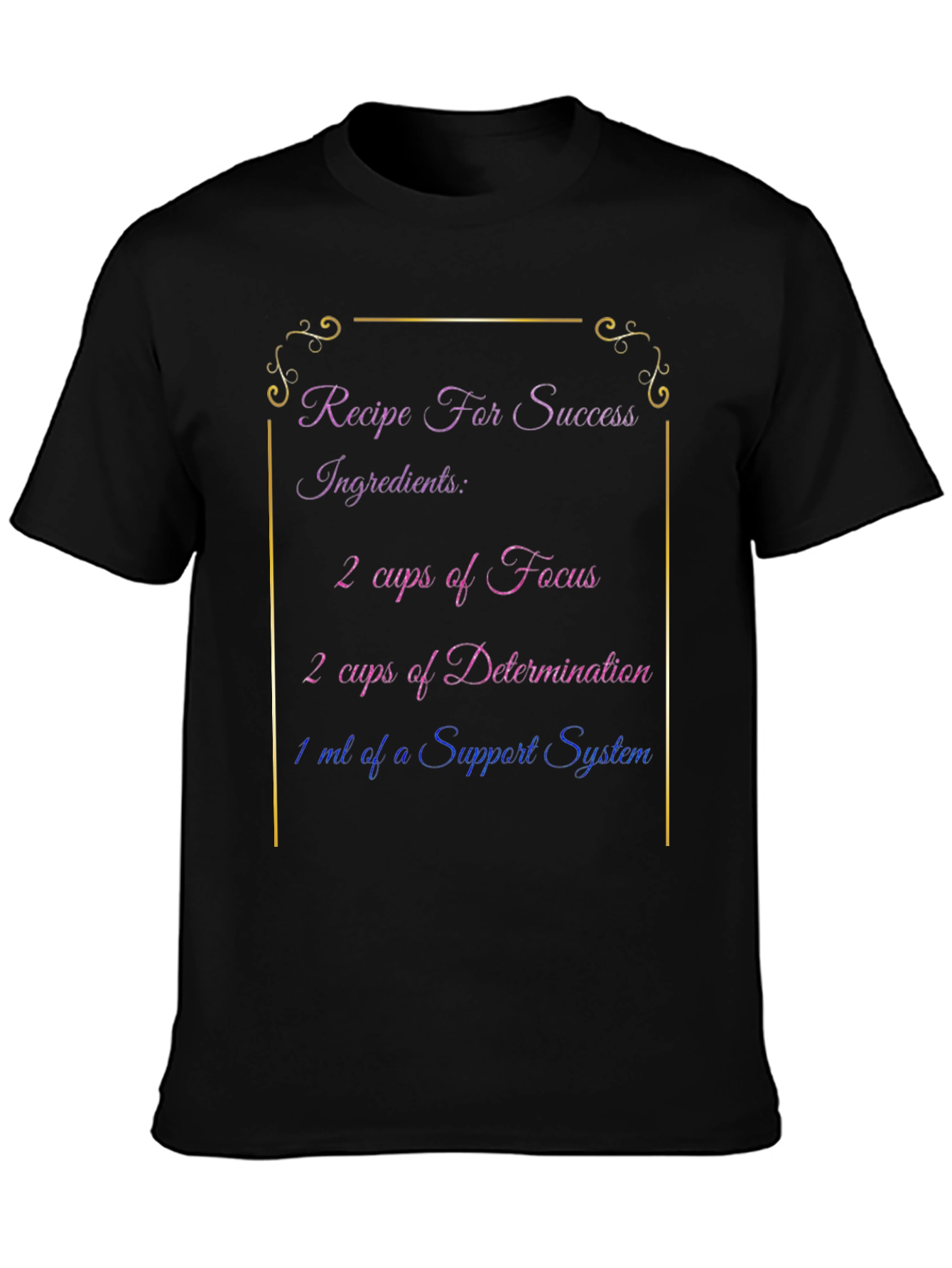 Recipe for Success Black T-Shirt