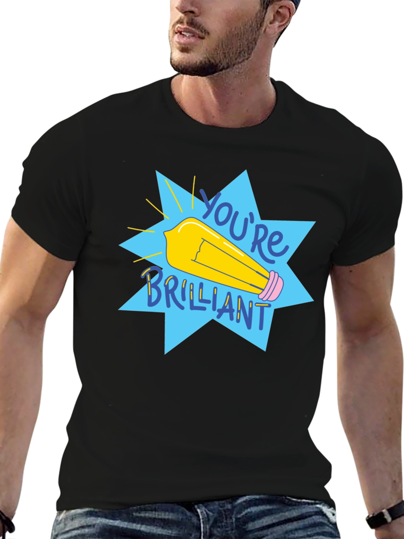 Youre Brilliant Graphic Tee - Black Cotton T-Shirt
