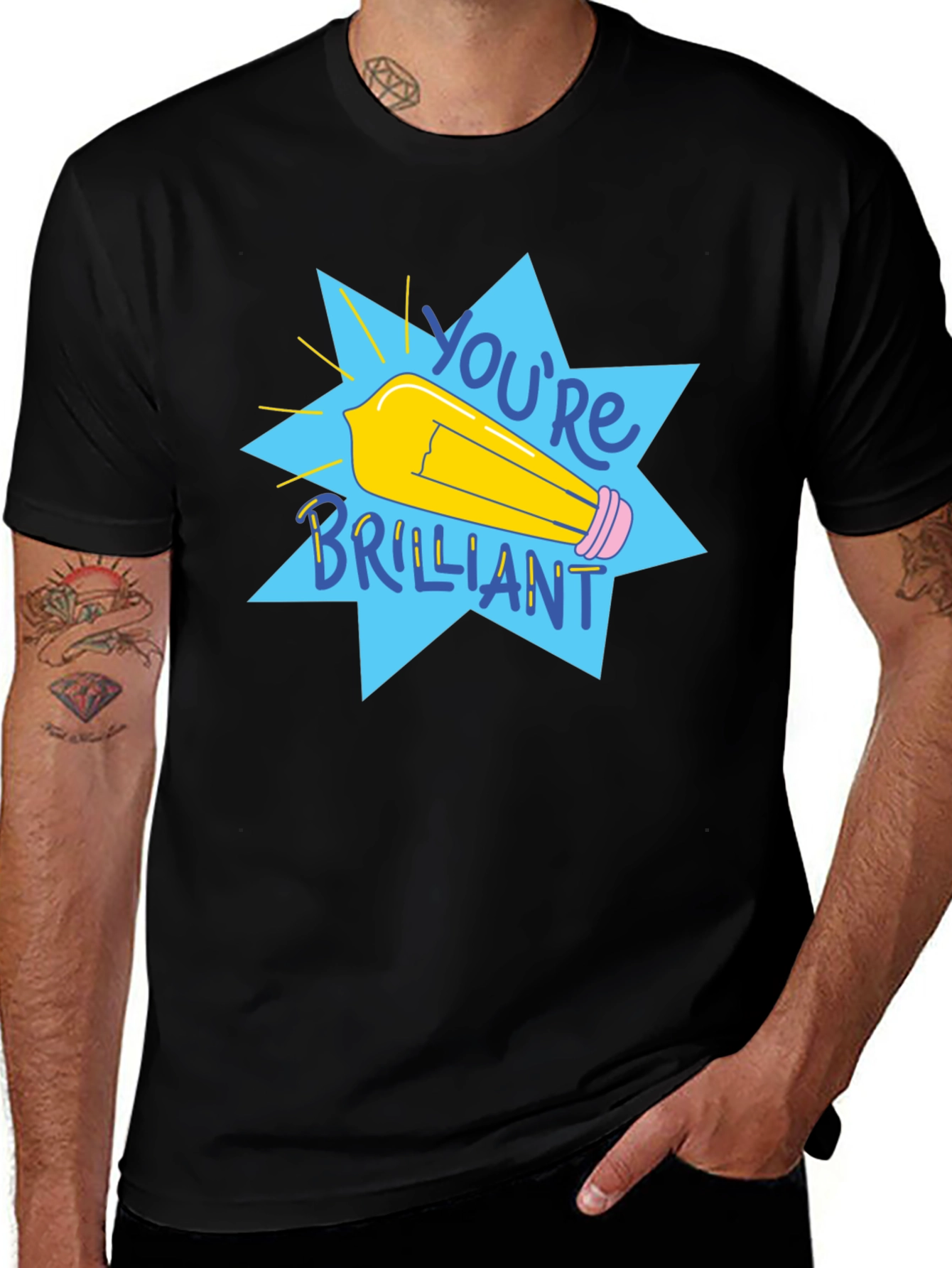 Youre Brilliant Graphic Tee - Black Cotton T-Shirt