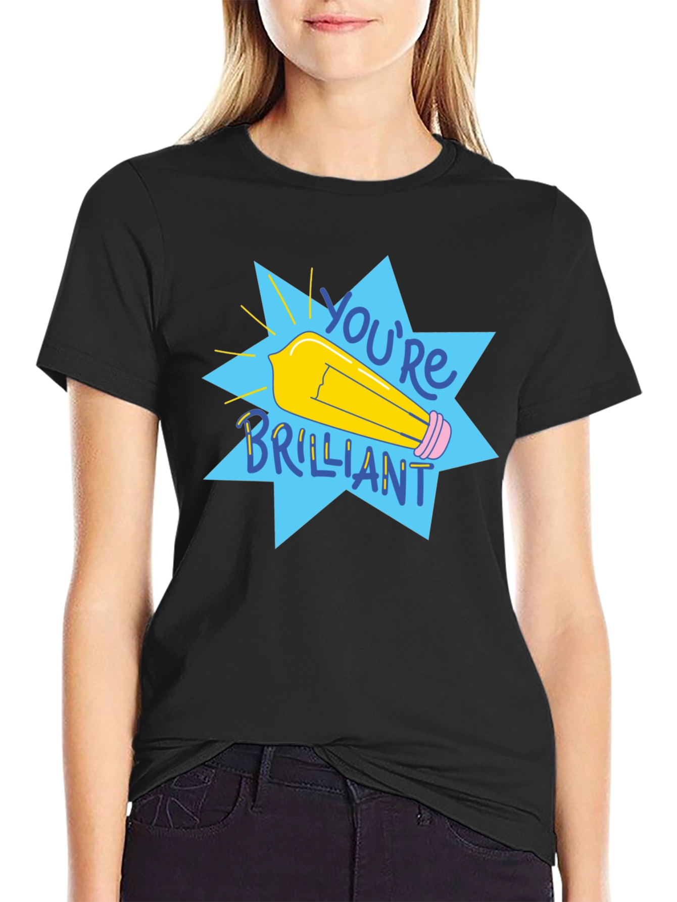 Youre Brilliant Graphic Tee - Black Cotton T-Shirt