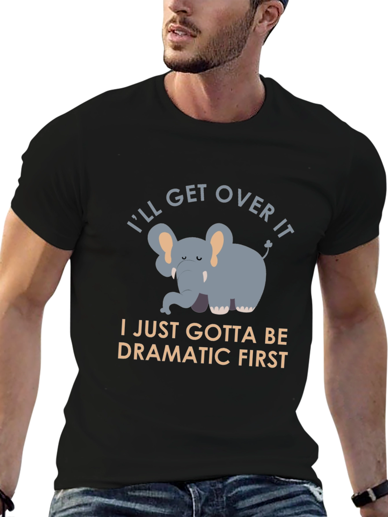 Funny Elephant Graphic Tee - Dramatic First