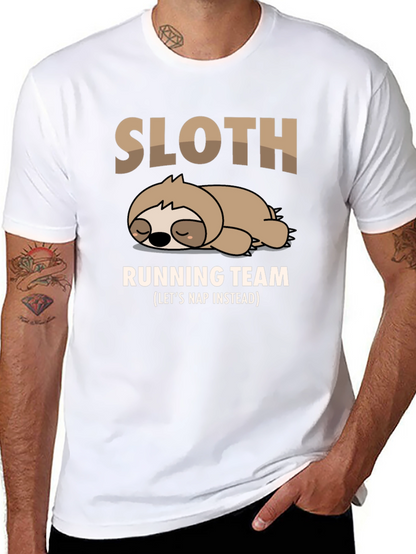 Sloth Running Team T-Shirt - Funny Nap Time Tee