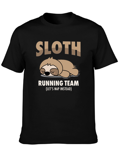 Sloth Running Team T-Shirt - Funny Nap Time Tee