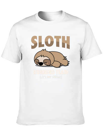 Sloth Running Team T-Shirt - Funny Nap Time Tee