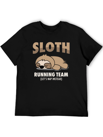 Sloth Running Team T-Shirt - Funny Nap Time Tee
