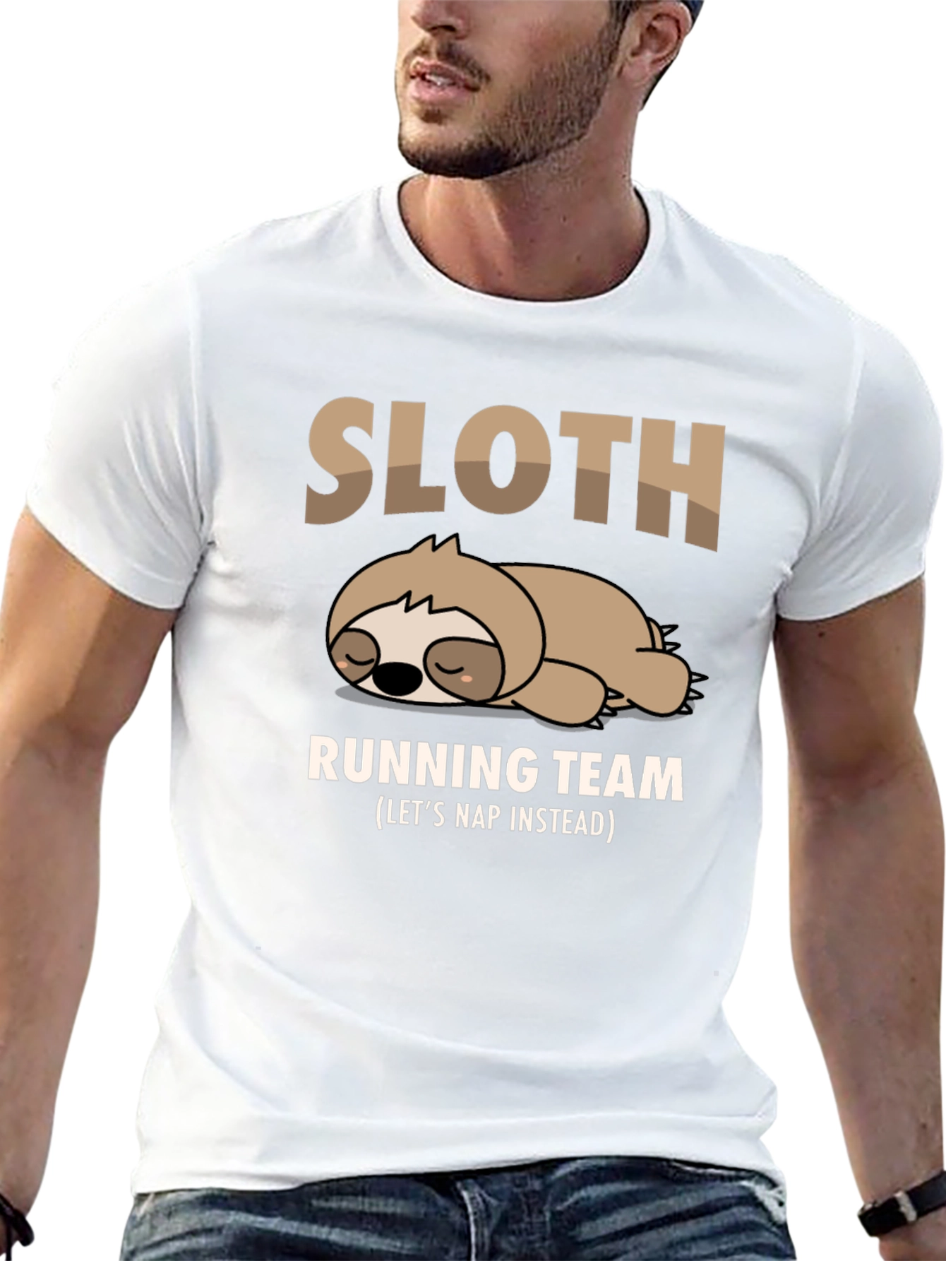 Sloth Running Team T-Shirt - Funny Nap Time Tee