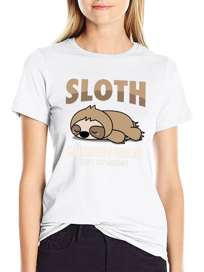 Sloth Running Team T-Shirt - Funny Nap Time Tee