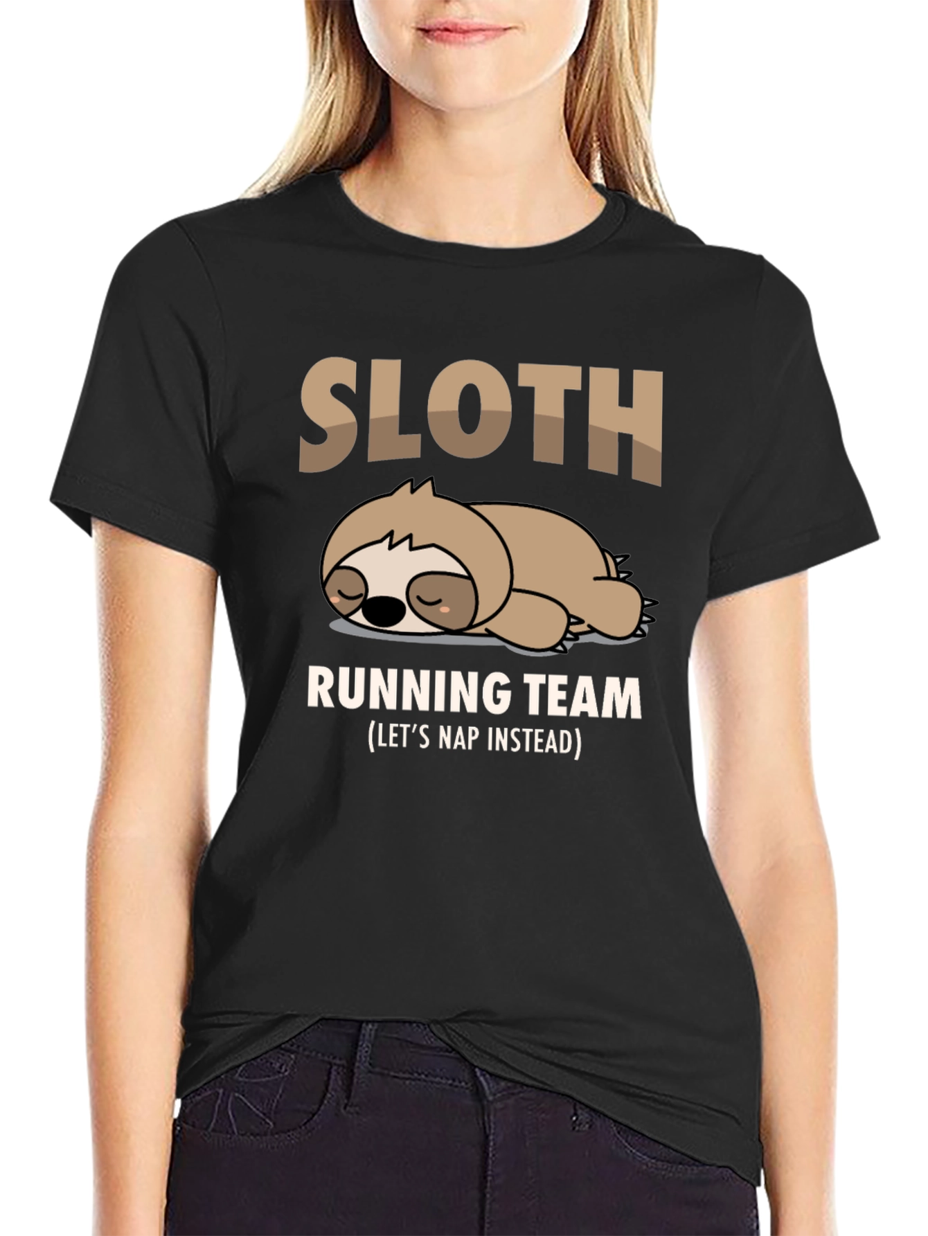 Sloth Running Team T-Shirt - Funny Nap Time Tee