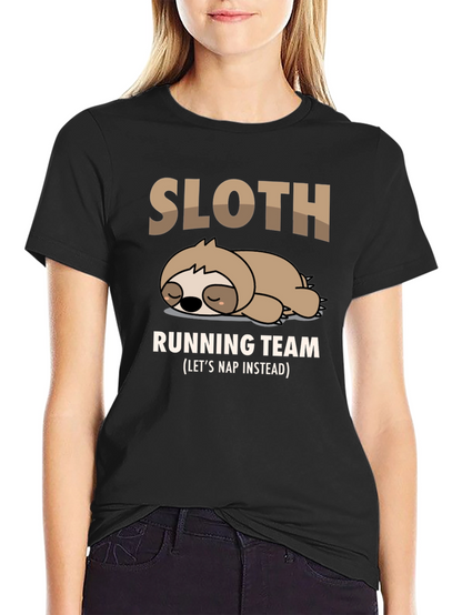 Sloth Running Team T-Shirt - Funny Nap Time Tee