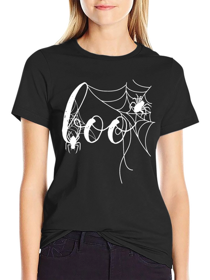 Spooky Spider Boo Graphic Tee - Halloween T-Shirt