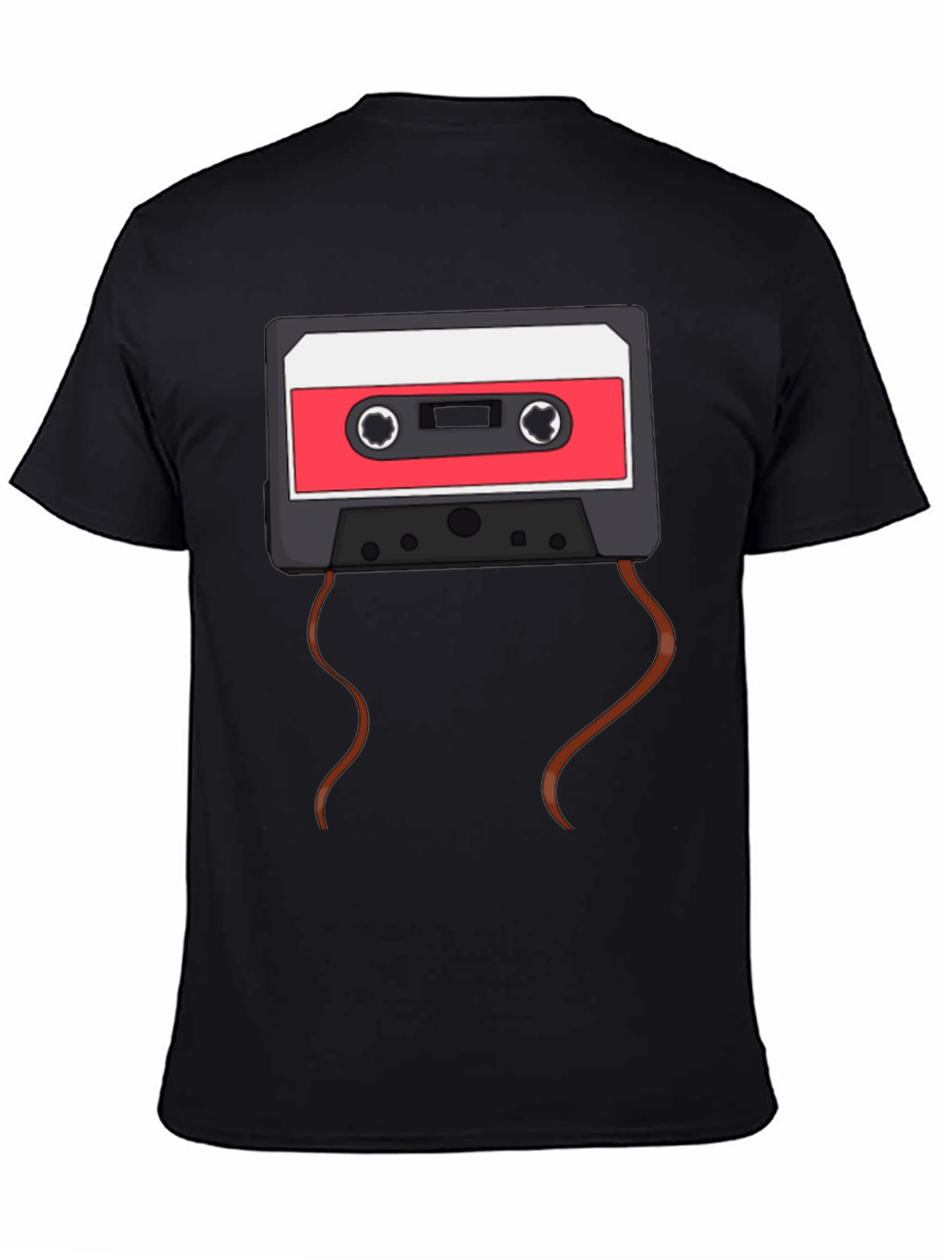 Retro Cassette Tape Graphic T-Shirt - Black