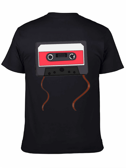 Retro Cassette Tape Graphic T-Shirt - Black