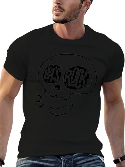 Lets Rock Graphic Tee - Skull Design