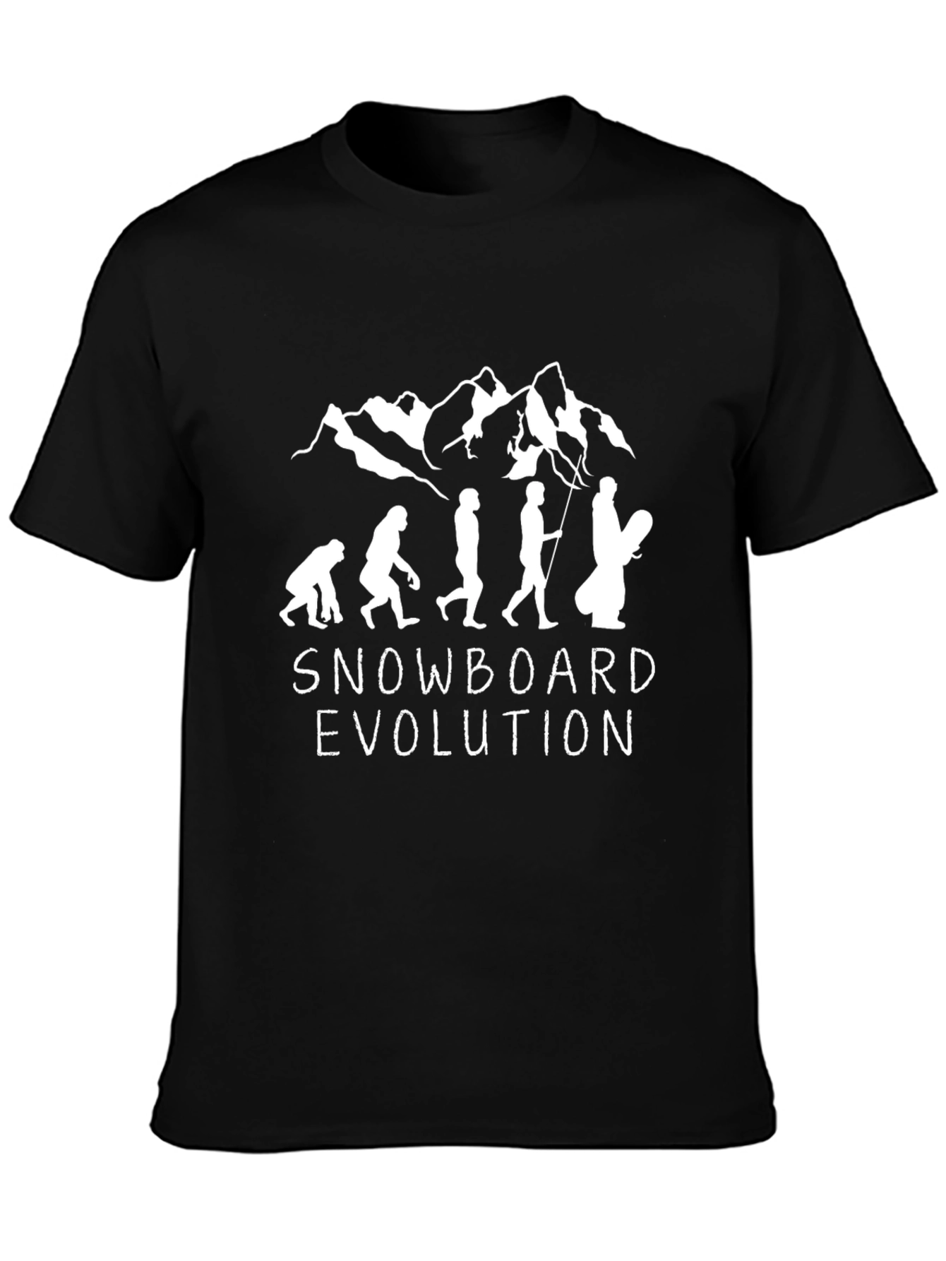 Snowboard Evolution Graphic Tee - Black Cotton T-Shirt