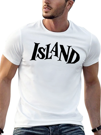 Island Graphic Tee - Black Cotton T-Shirt