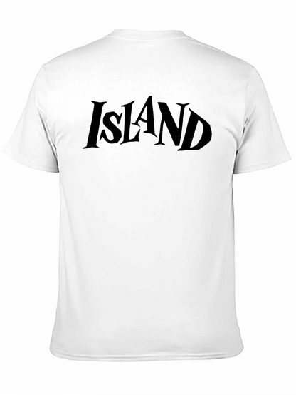 Island Graphic Tee - Black Cotton T-Shirt