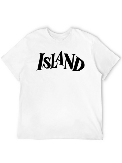 Island Graphic Tee - Black Cotton T-Shirt