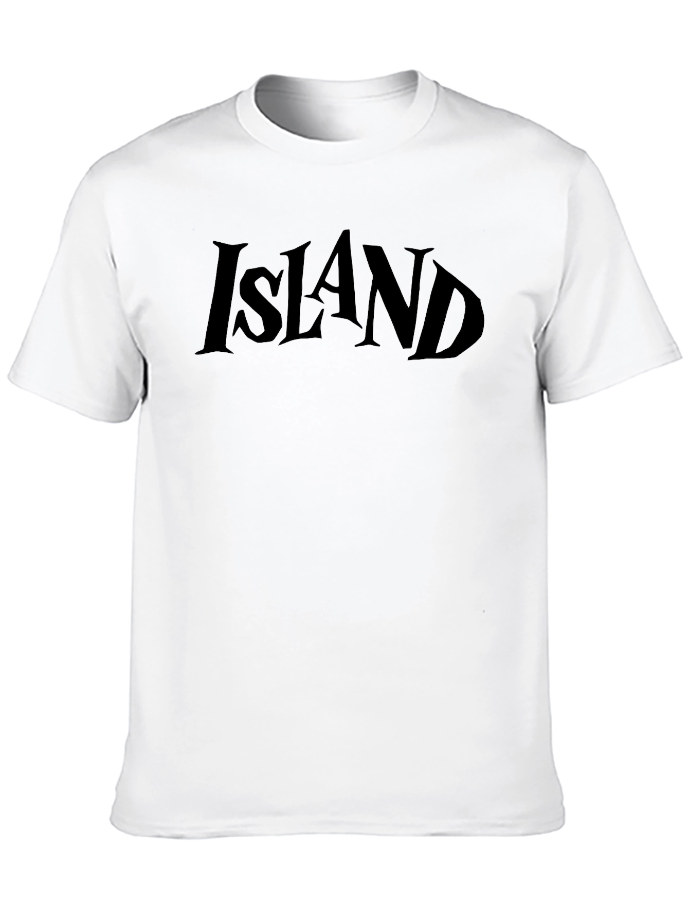 Island Graphic Tee - Black Cotton T-Shirt