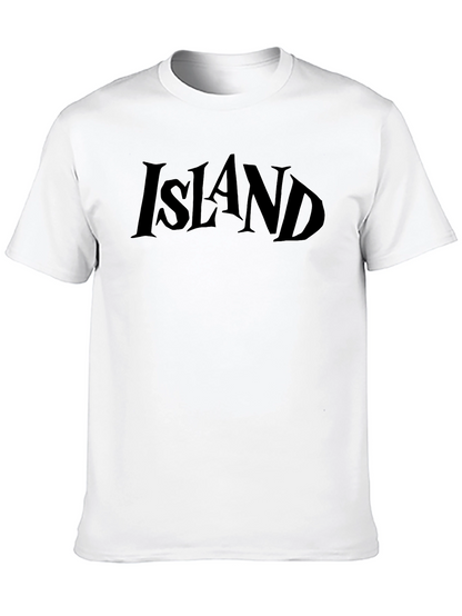 Island Graphic Tee - Black Cotton T-Shirt