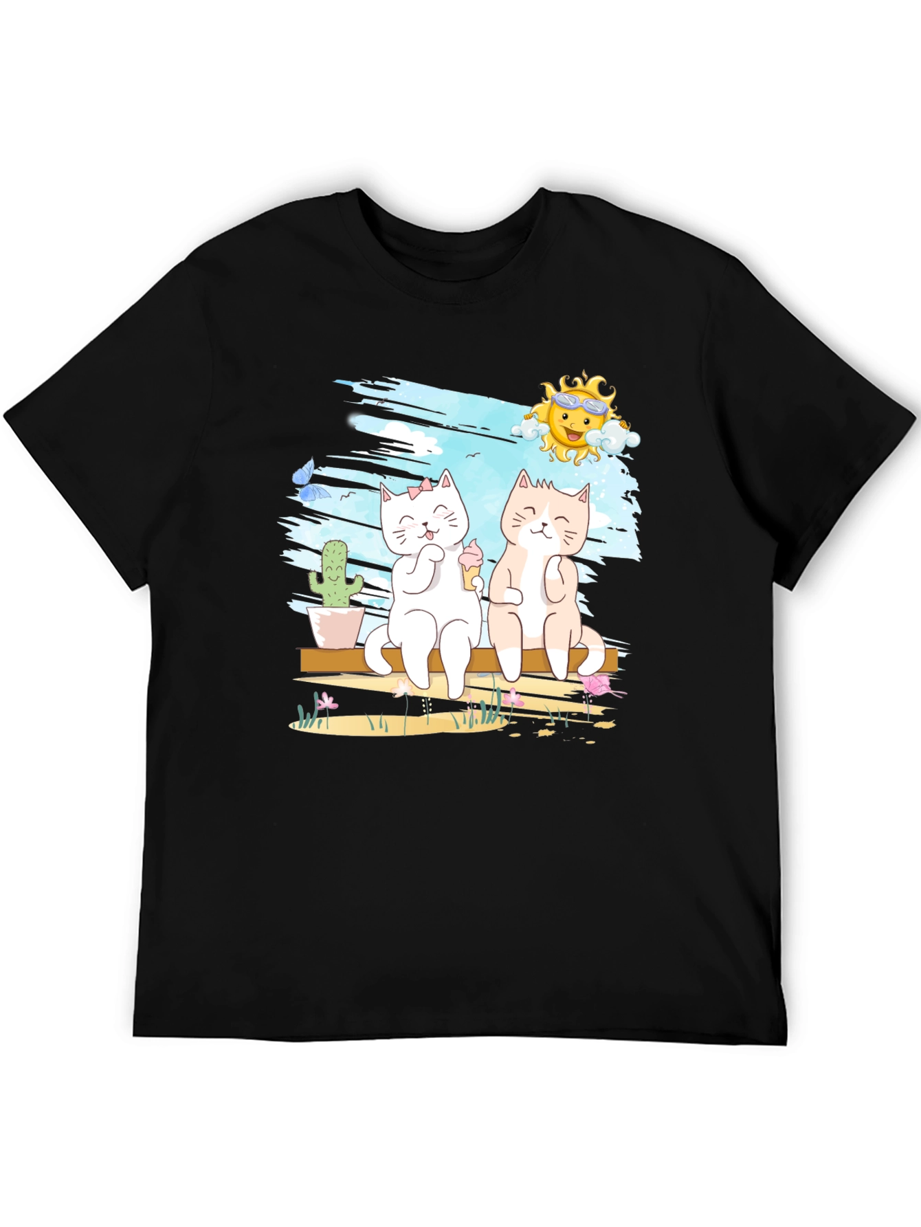 Summer Cats T-Shirt Cute Graphic Tee