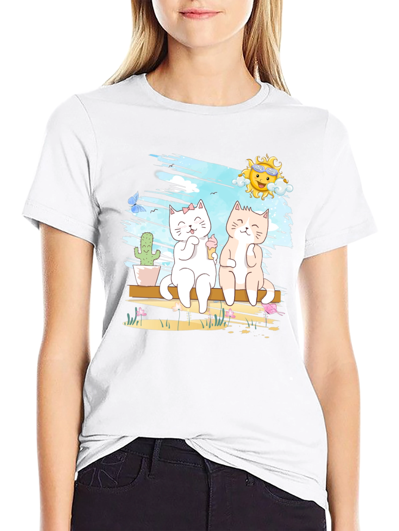 Summer Cats T-Shirt Cute Graphic Tee