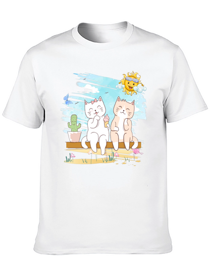 Summer Cats T-Shirt Cute Graphic Tee