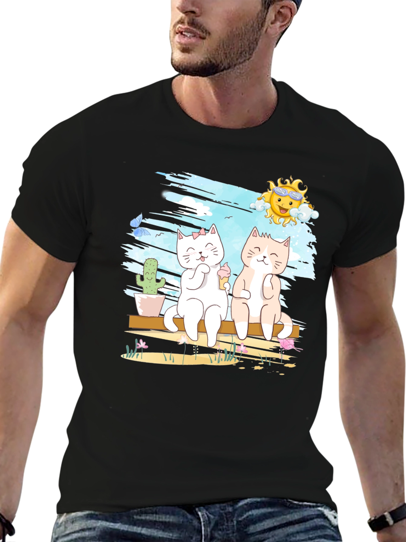 Summer Cats T-Shirt Cute Graphic Tee