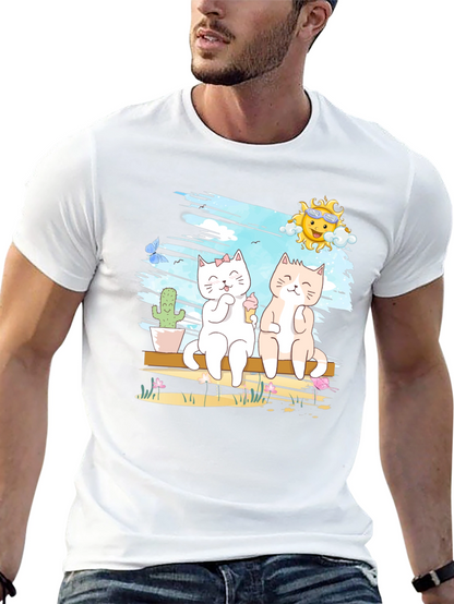 Summer Cats T-Shirt Cute Graphic Tee