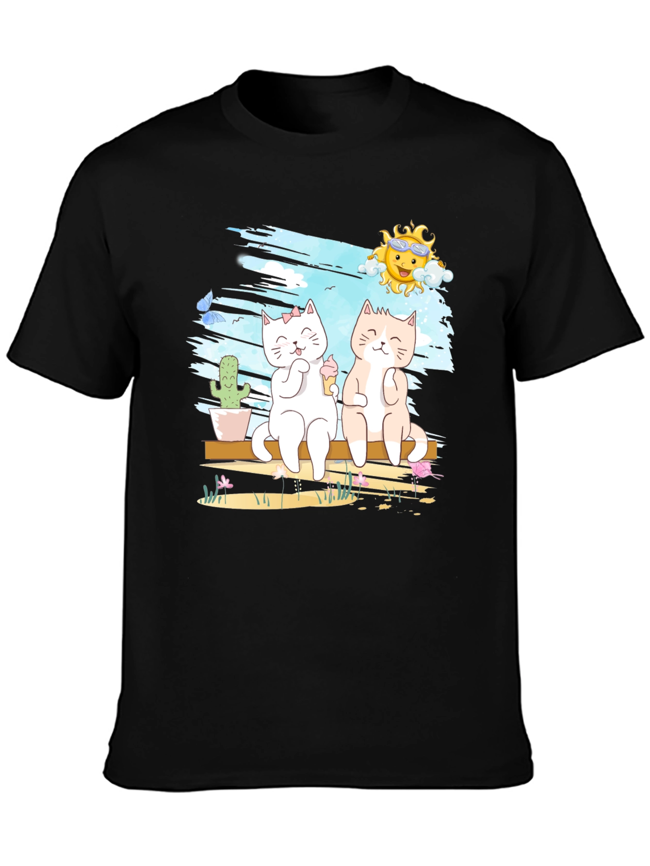 Summer Cats T-Shirt Cute Graphic Tee