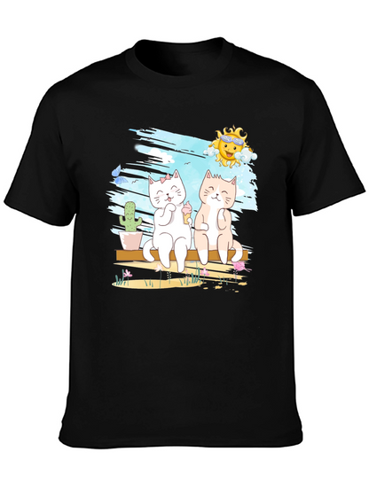 Summer Cats T-Shirt Cute Graphic Tee