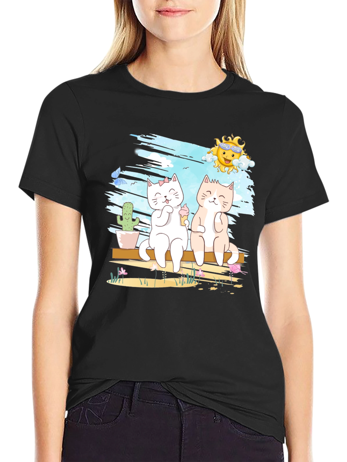 Summer Cats T-Shirt Cute Graphic Tee