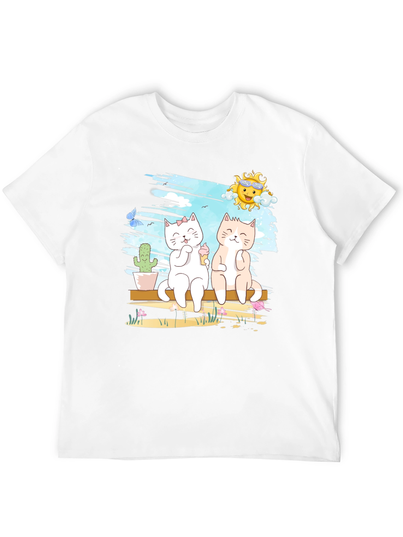 Summer Cats T-Shirt Cute Graphic Tee
