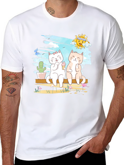 Summer Cats T-Shirt Cute Graphic Tee
