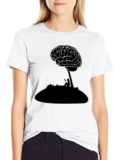 Brain Tree Graphic Tee - Black Cotton T-Shirt