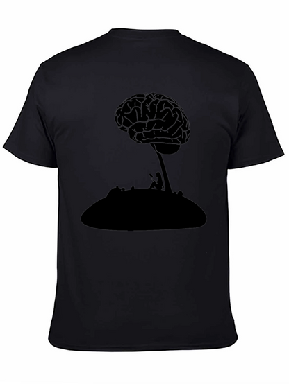 Brain Tree Graphic Tee - Black Cotton T-Shirt