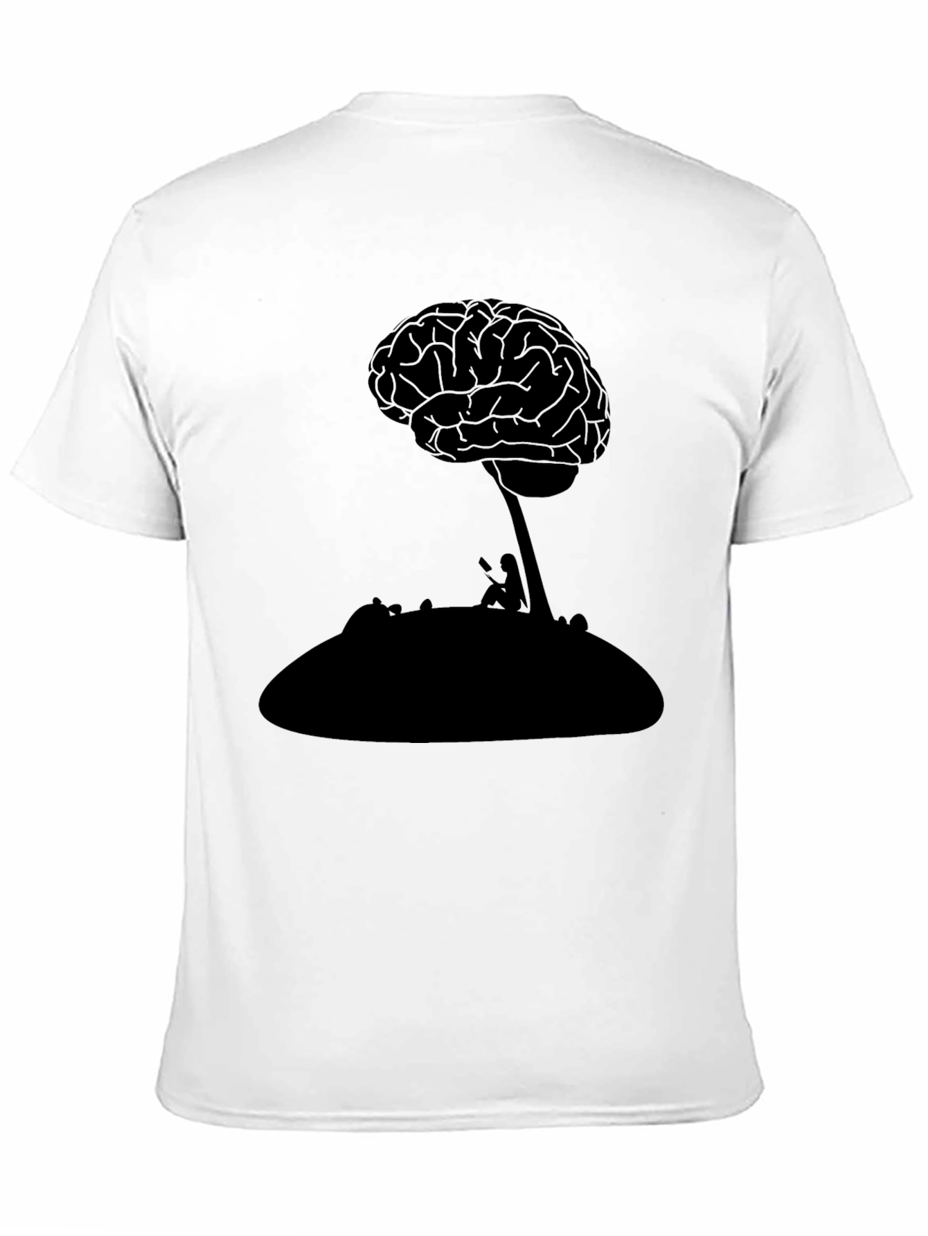 Brain Tree Graphic Tee - Black Cotton T-Shirt