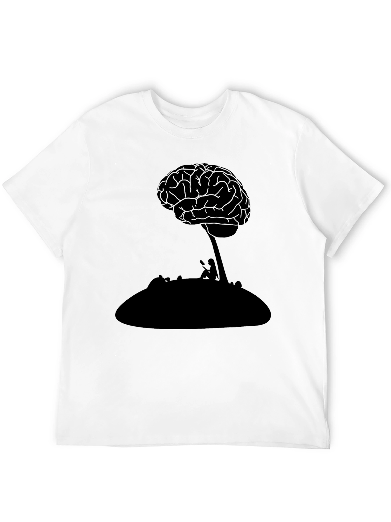 Brain Tree Graphic Tee - Black Cotton T-Shirt