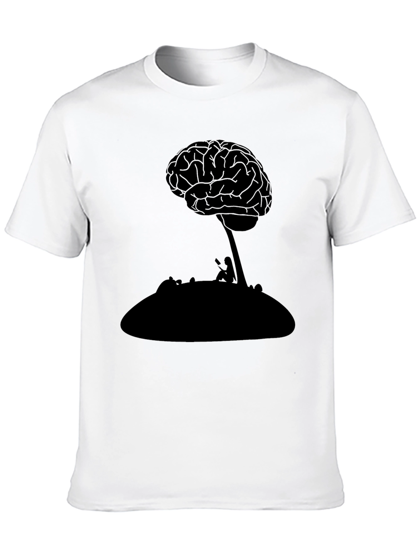 Brain Tree Graphic Tee - Black Cotton T-Shirt