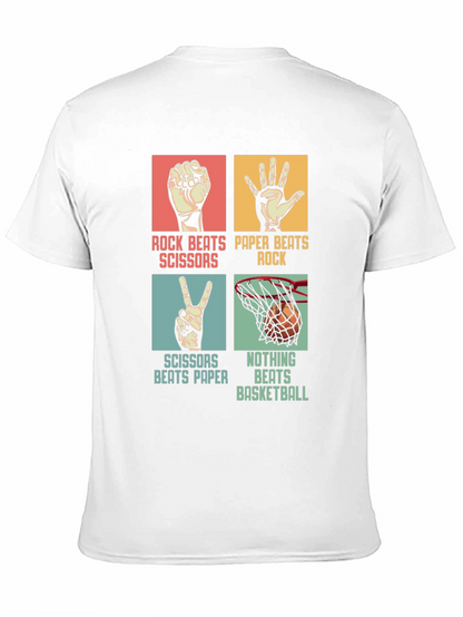 Rock Paper Scissors Basketball Black T-Shirt