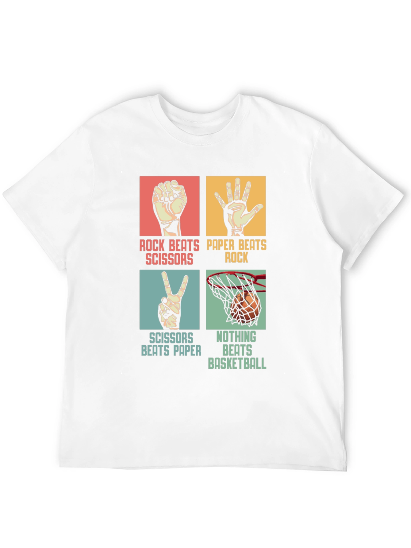 Rock Paper Scissors Basketball Black T-Shirt
