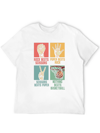 Rock Paper Scissors Basketball Black T-Shirt