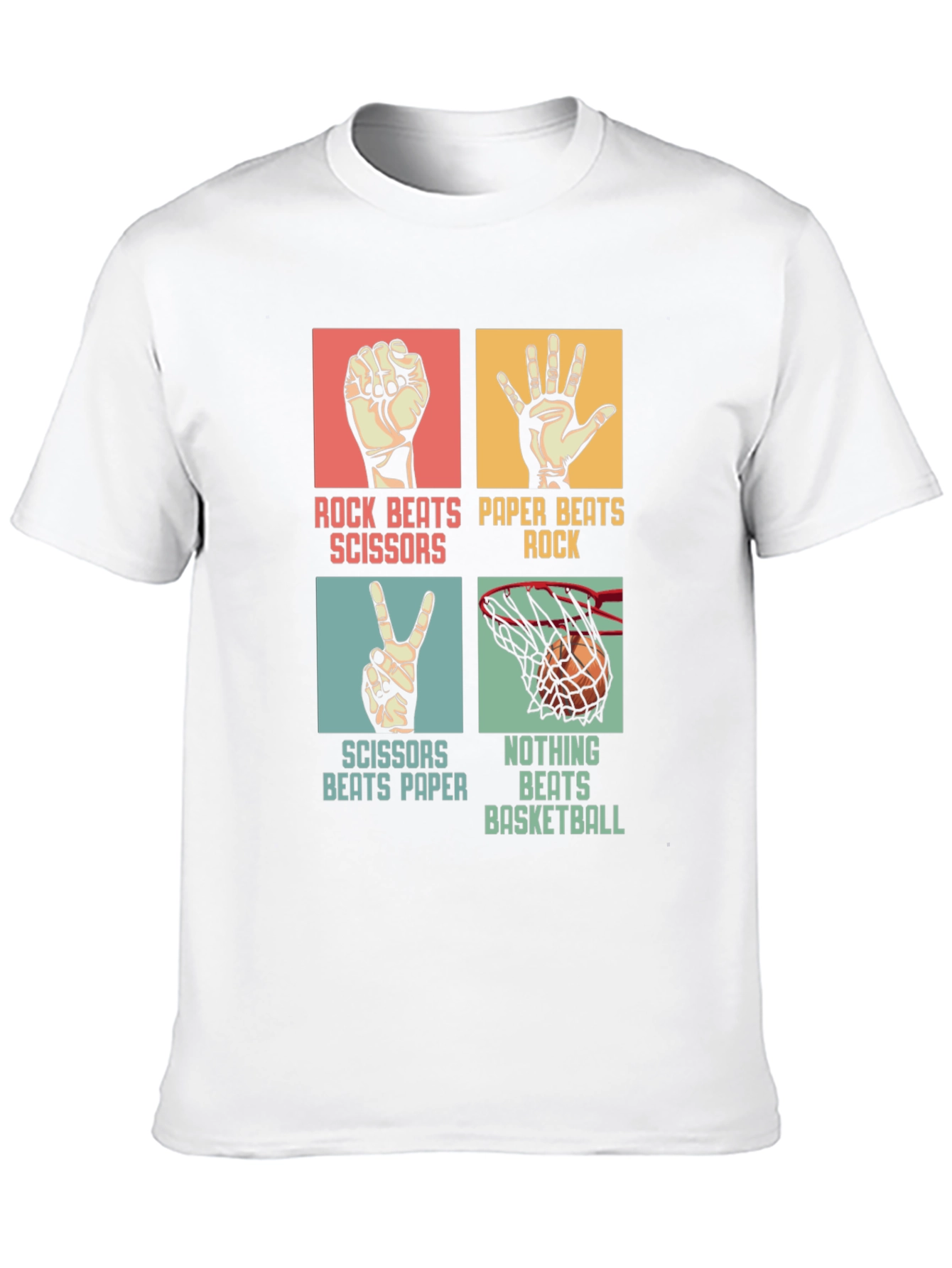 Rock Paper Scissors Basketball Black T-Shirt