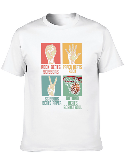 Rock Paper Scissors Basketball Black T-Shirt