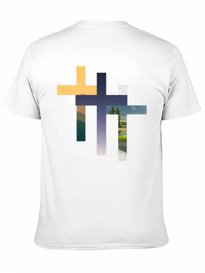 Abstract Cross Graphic T-Shirt - Stylish Christian Apparel