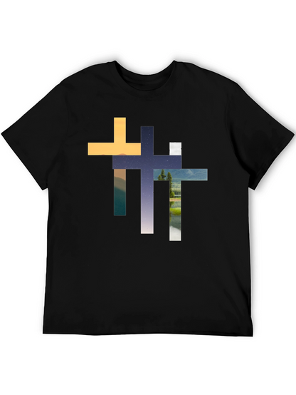 Abstract Cross Graphic T-Shirt - Stylish Christian Apparel