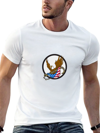 Mens Black Graphic Eagle T-Shirt