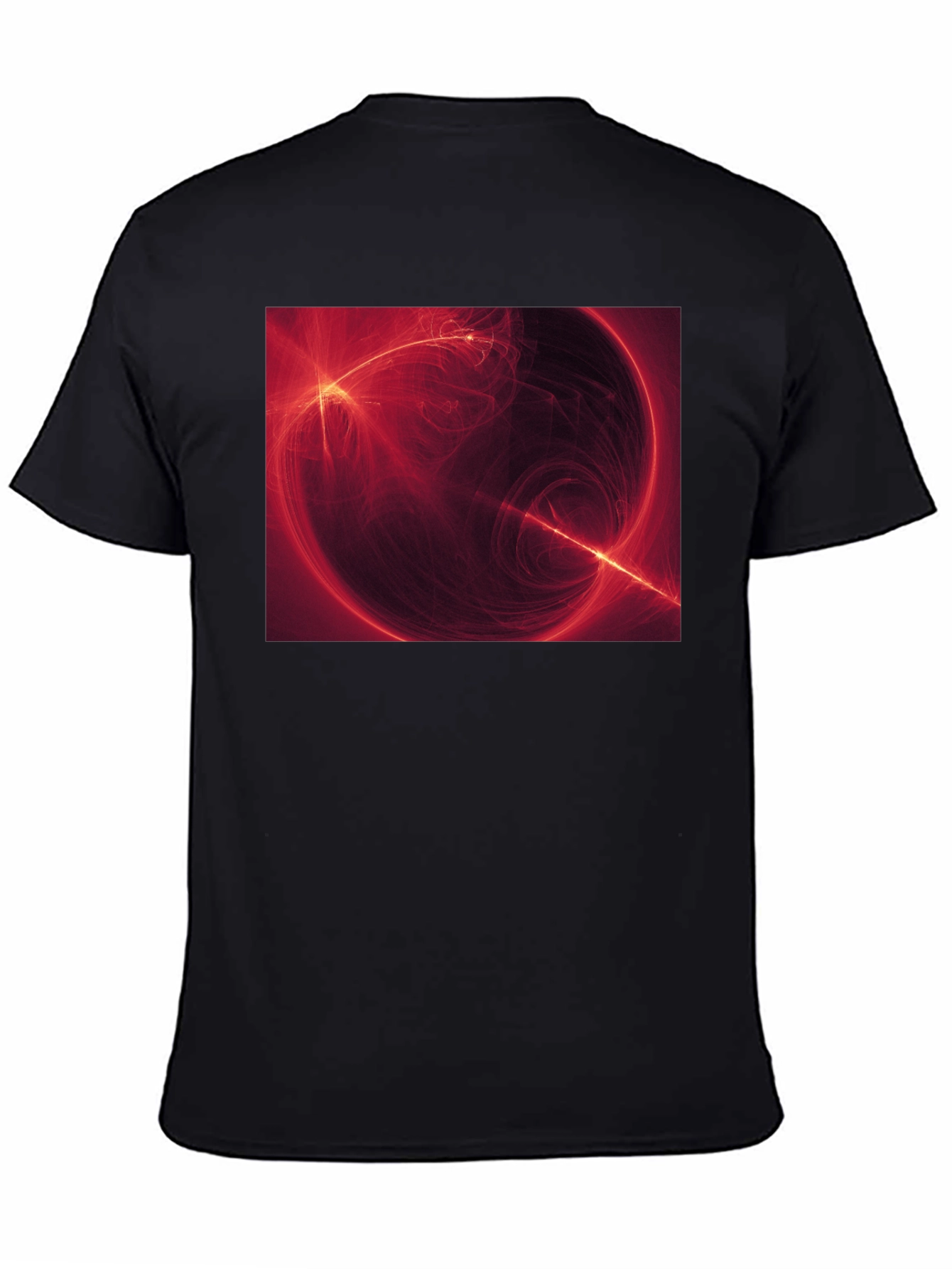 Abstract Red Energy Sphere Graphic T-Shirt