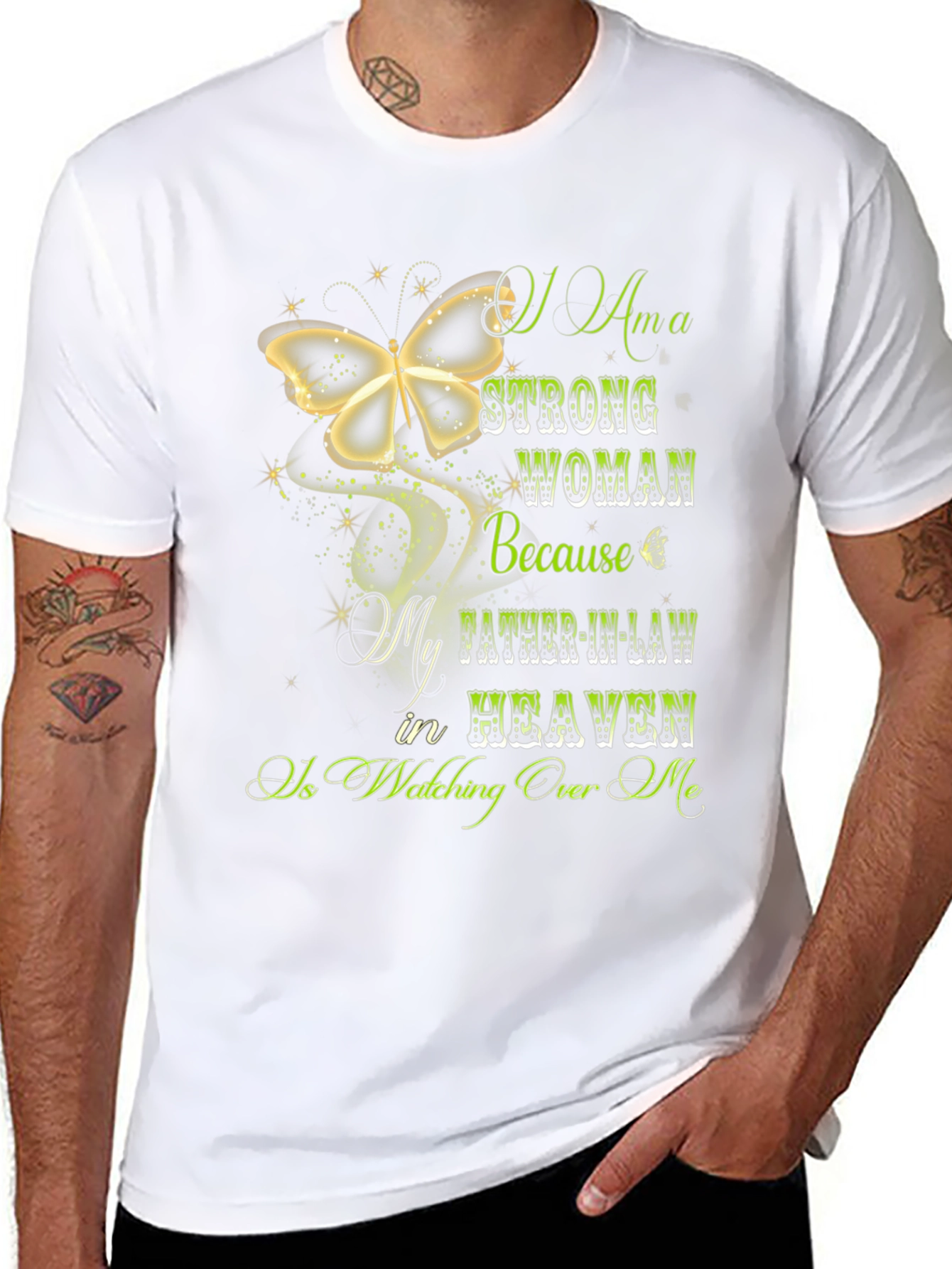 Strong Woman Father-in-Law in Heaven T-Shirt